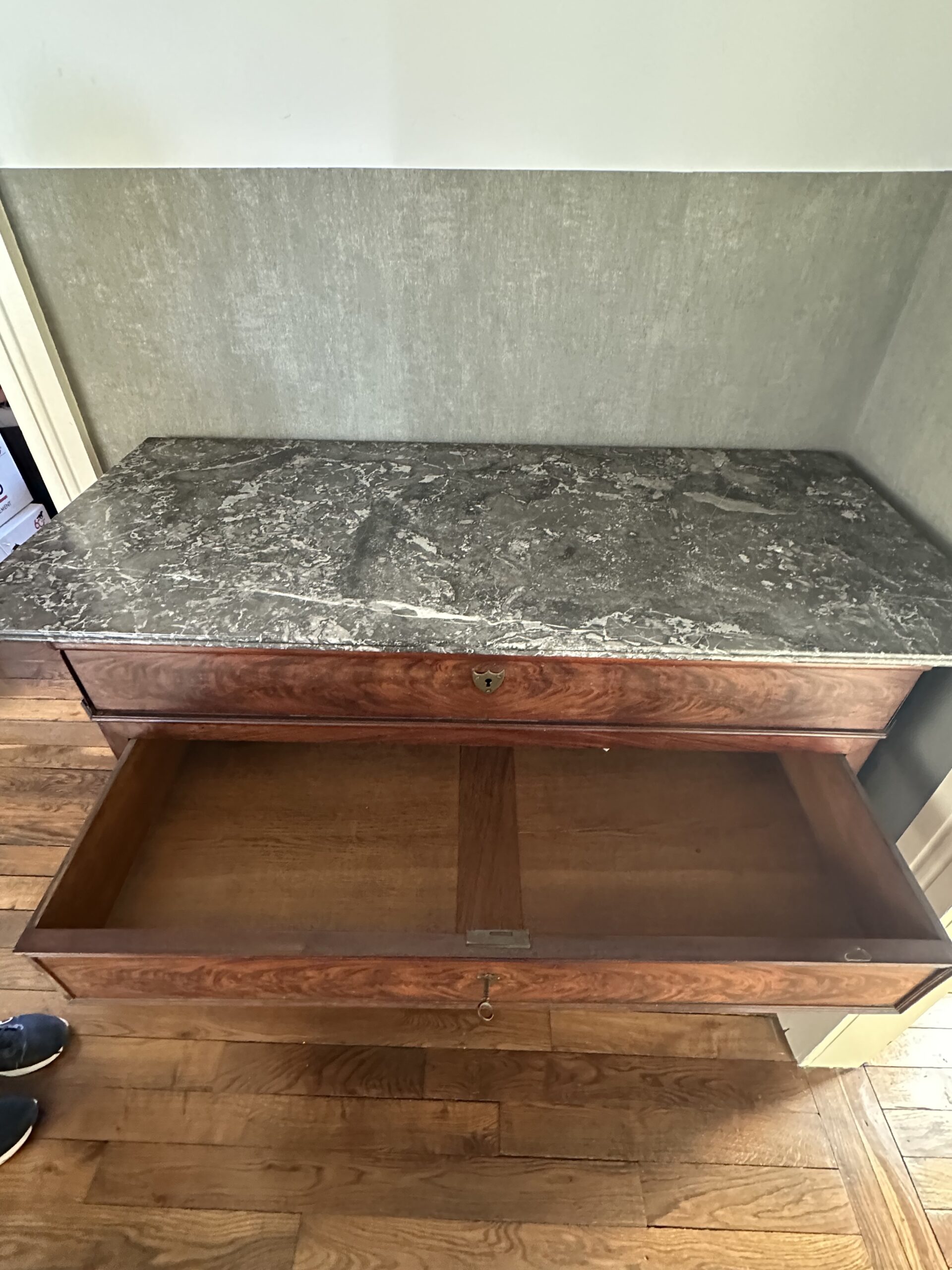 Commode Louis-Philippe, plaque en marbre, milieu 19ème – Image 3