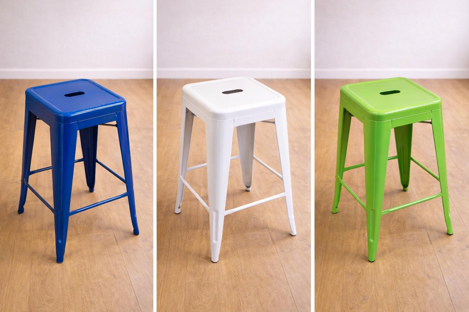 Tabourets industriels métal empilables – 61 cm et 77 cm NEUFS – Image 2