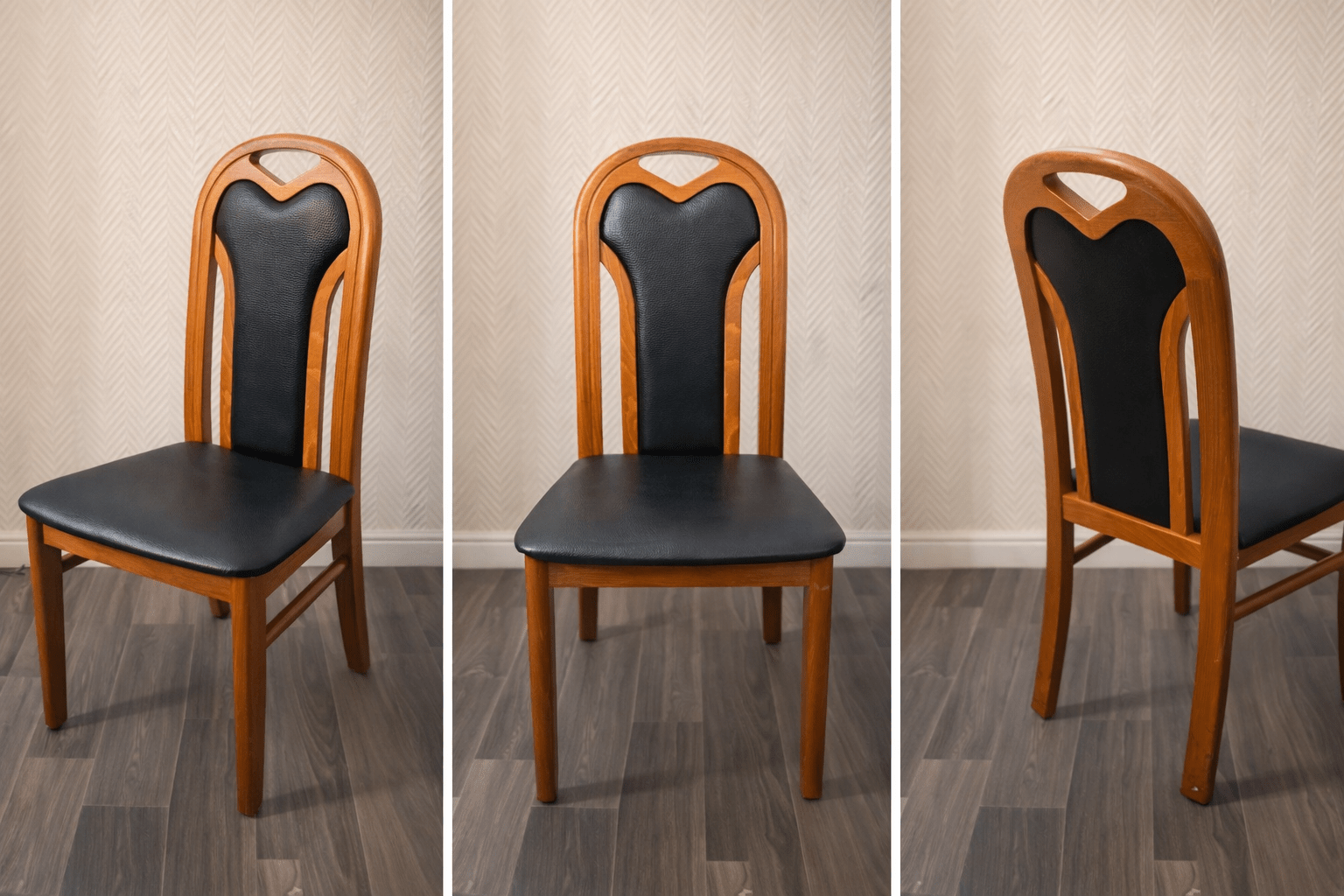 Chaise en bois avec assise rembourrée