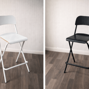 Tabouret pliant noir/blanc
