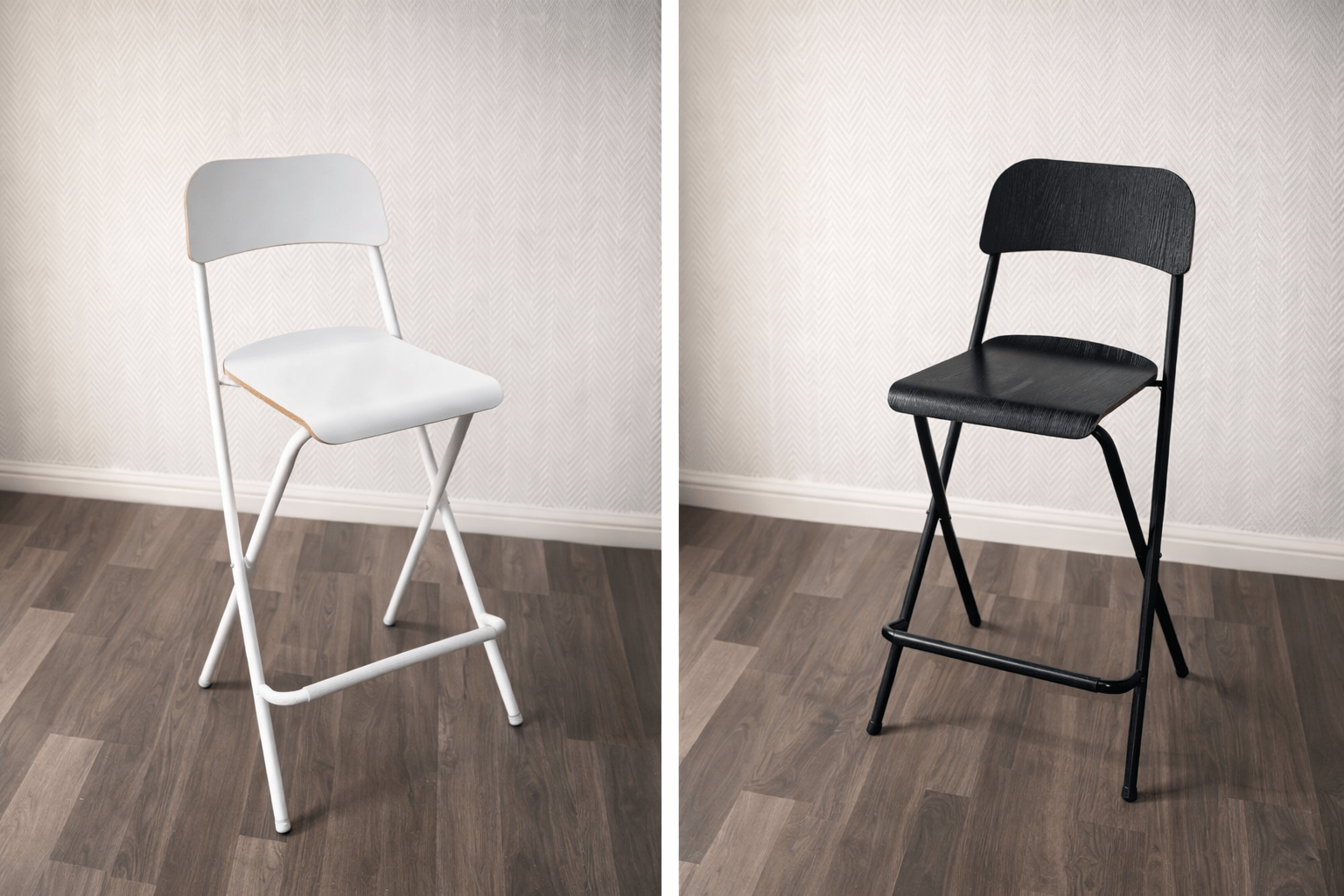 Tabouret pliant noir/blanc
