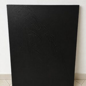 Tableau abstrait noir en relief