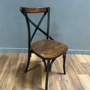 Chaise bistrot vintage bois & métal (GROS STOCK)